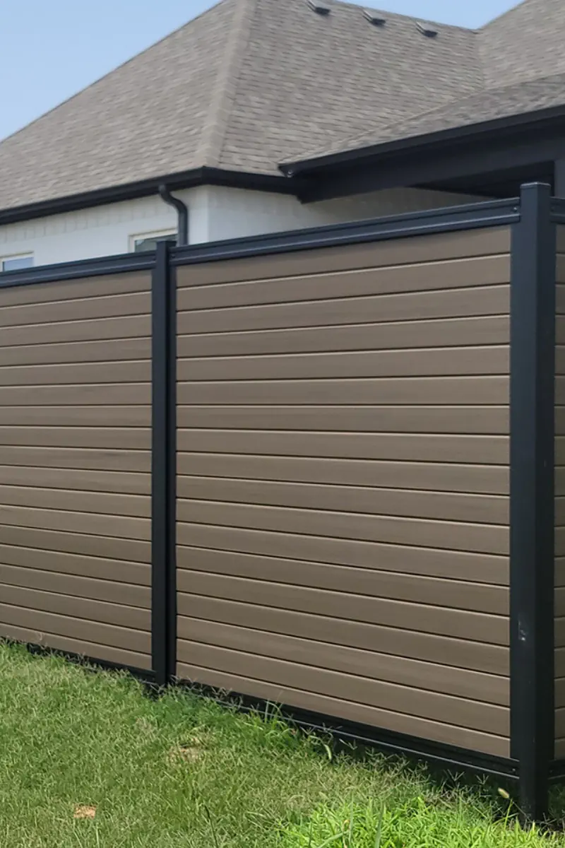 FenceTrac Privacy Fence With Horizontal Composite Infill