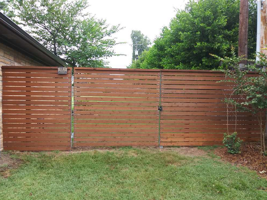 Tulsa OK horizontal style wood fence
