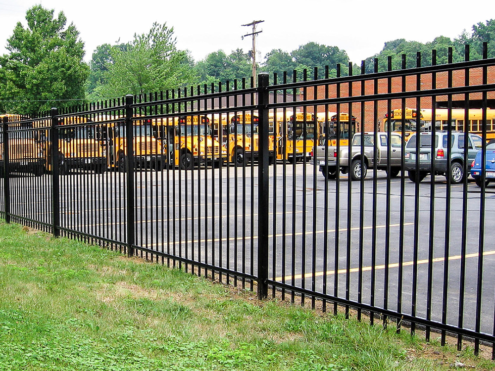 Commercial 3-Rail Black Ornamental Iron Fence Contractor in Tulsa Oklahoma